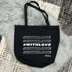 CLOVE Reusable Black Tote #WITHLOVE 15"x14"